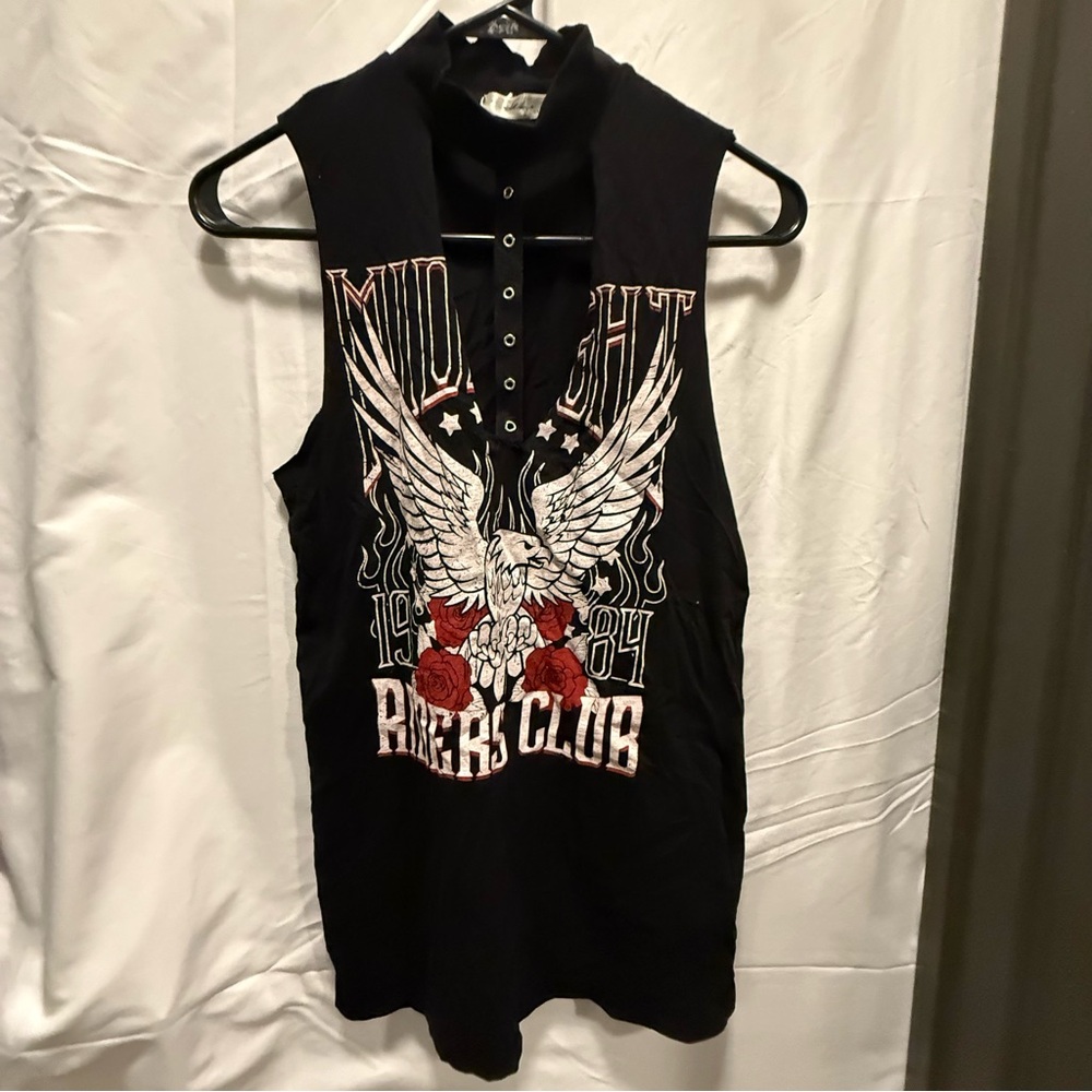 Black Graphic Tank Top